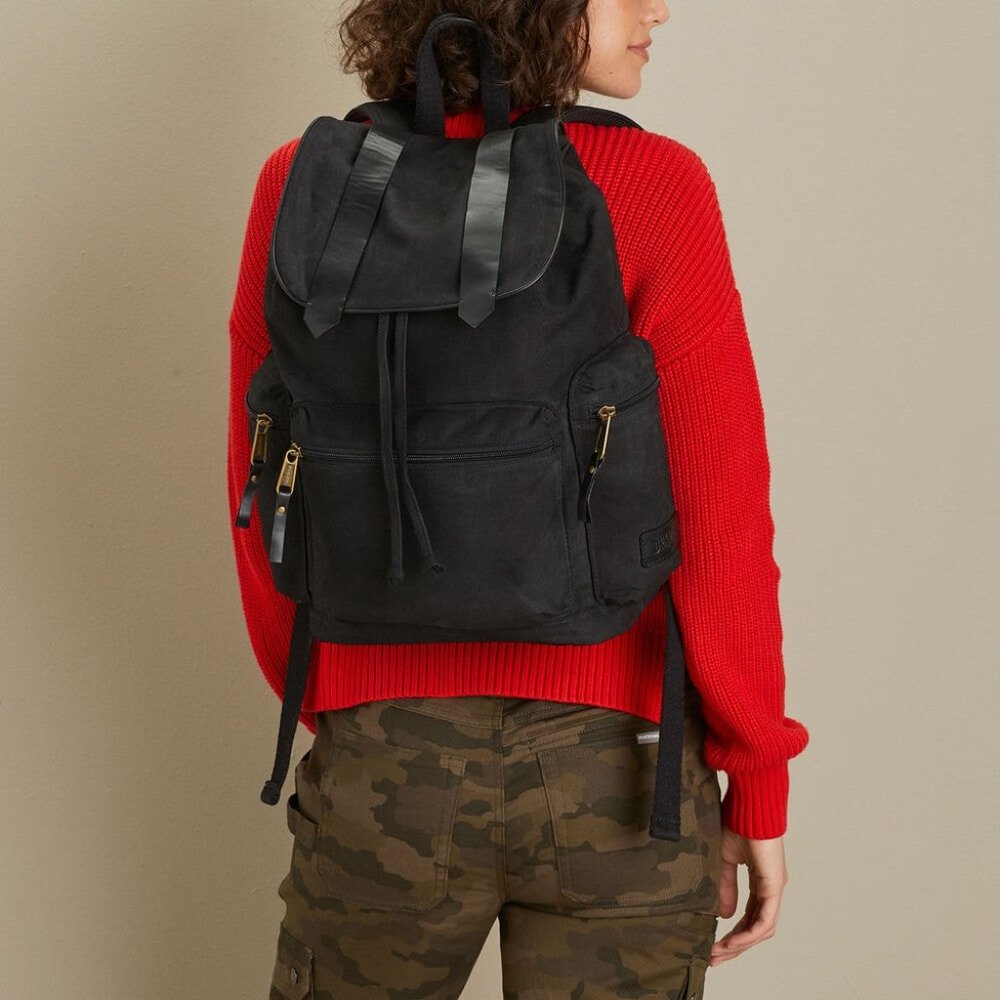 Duluth Trading Company Black Oiled Canvas Backpack
